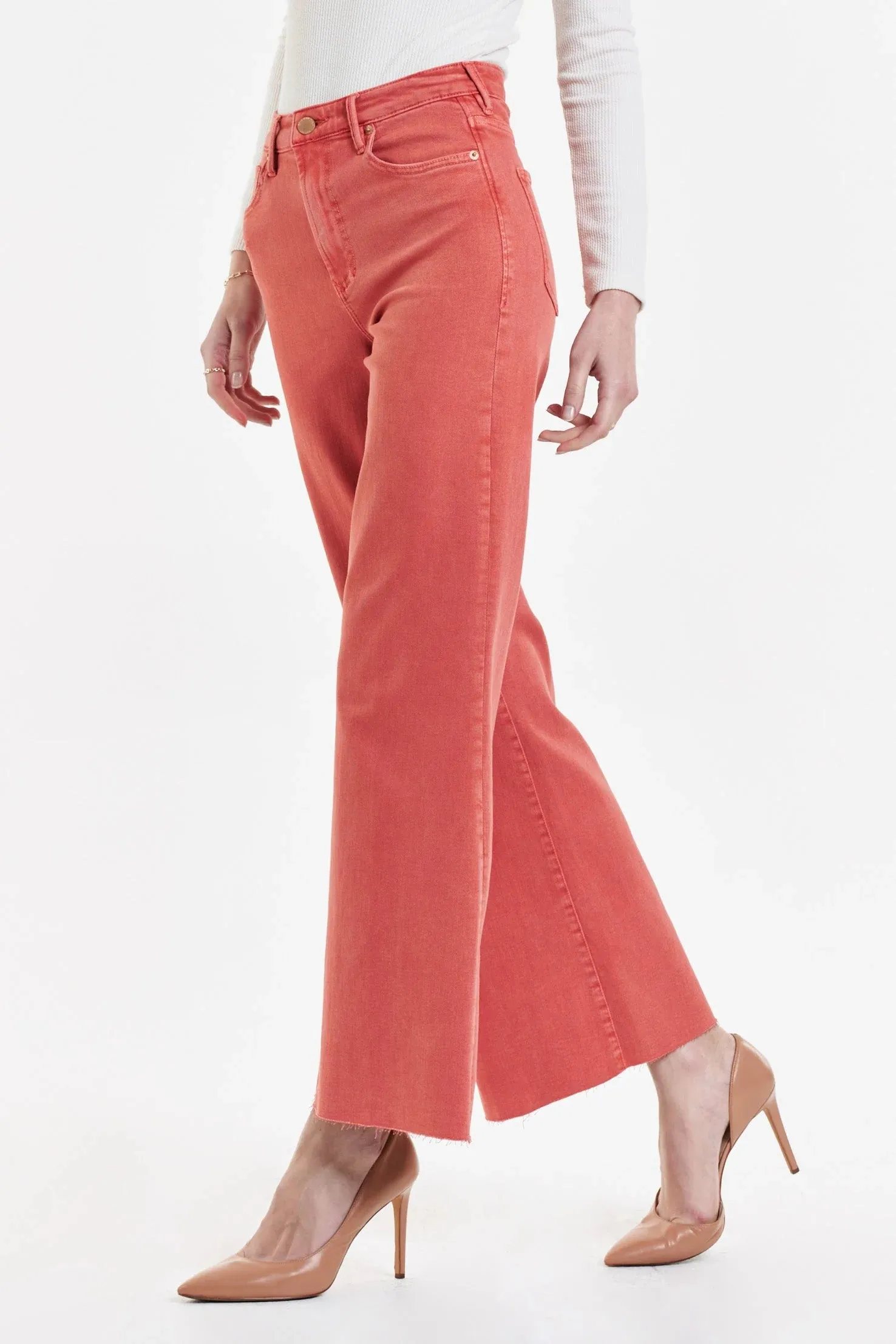 FIONA SUPER HIGH RISE WIDE LEG JEANS PERSIMMON