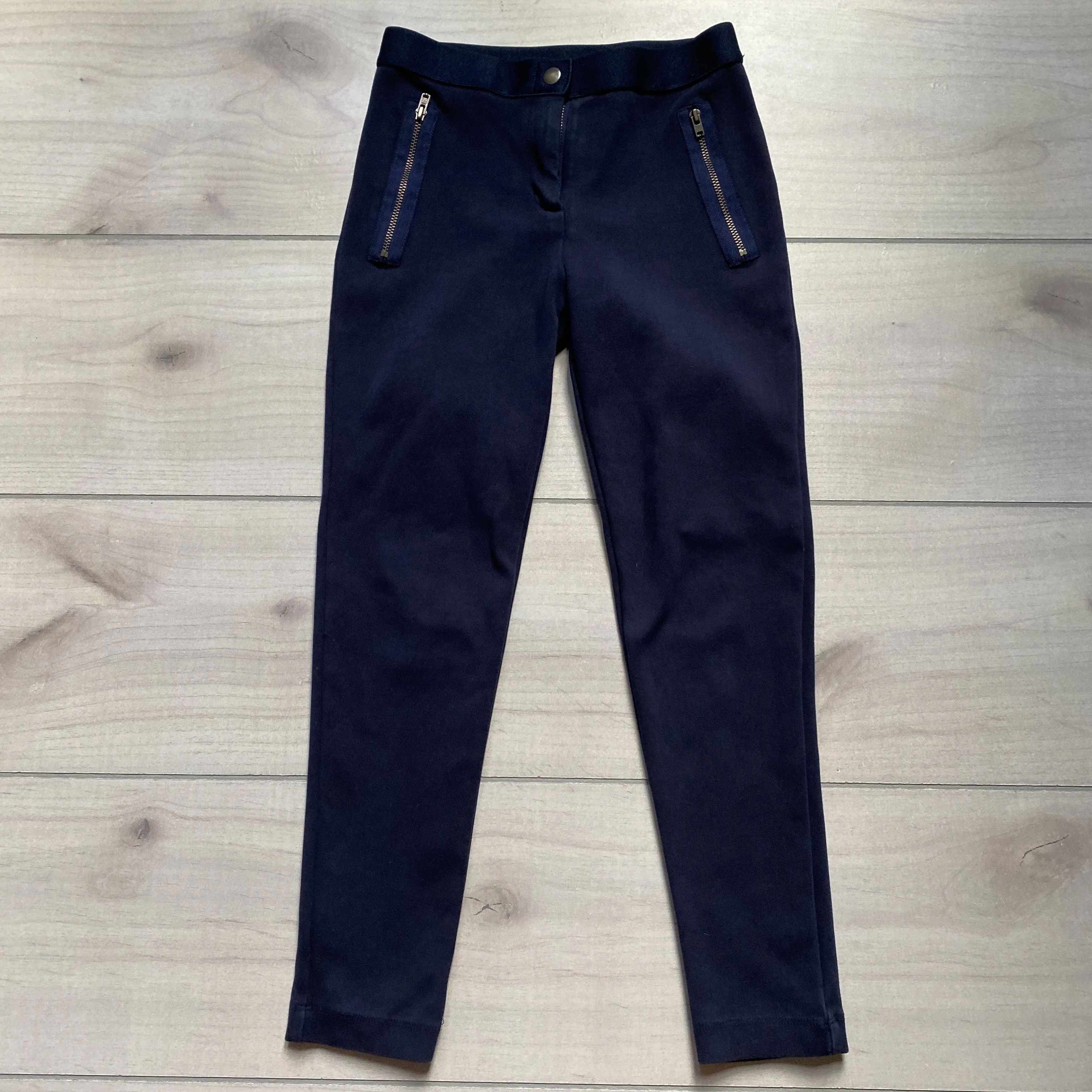 JCrew Crewcuts Navy Side Zipper Pocket Elastic Waist Leggings