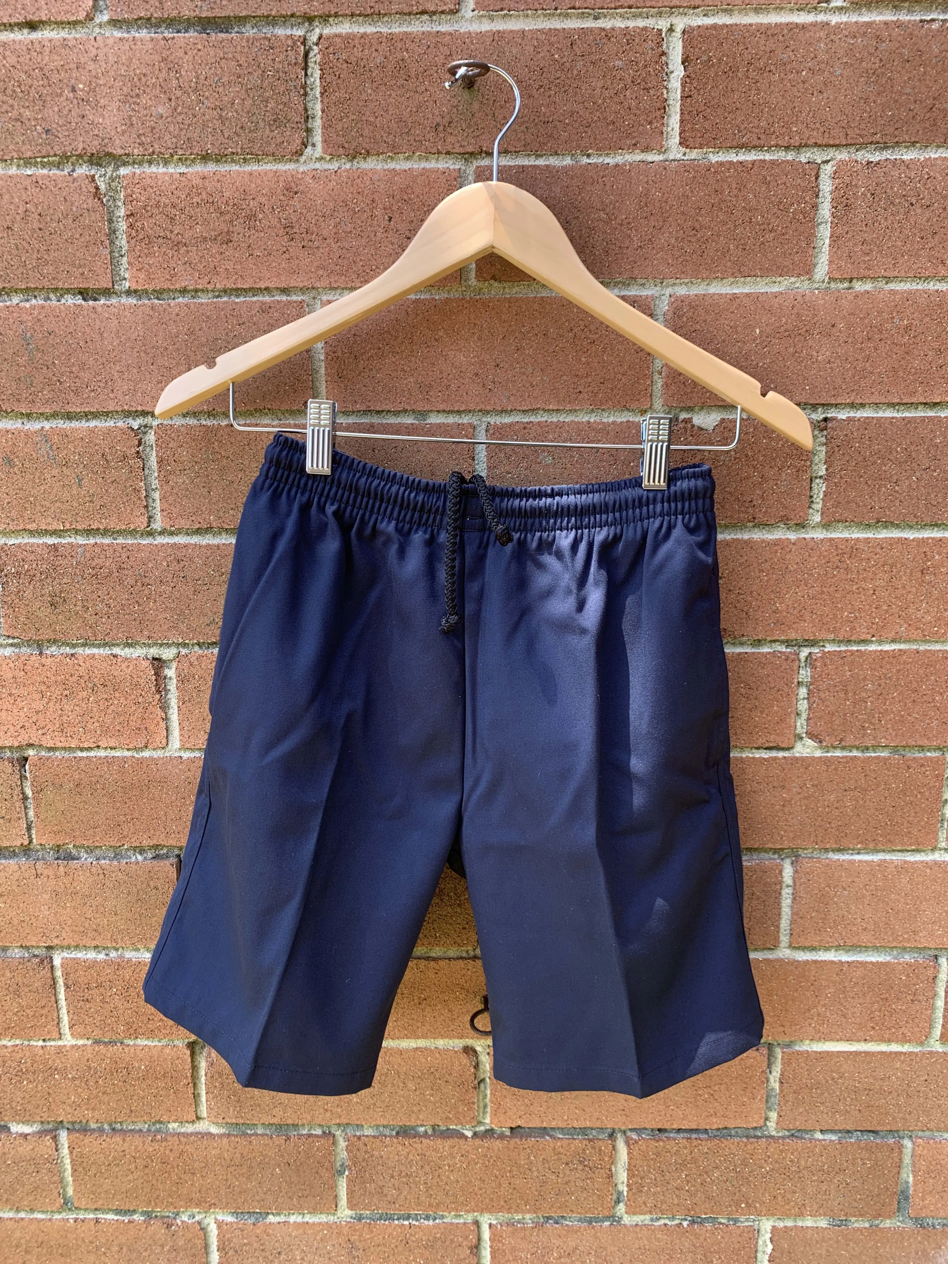 Navy Elastic Waist Shorts