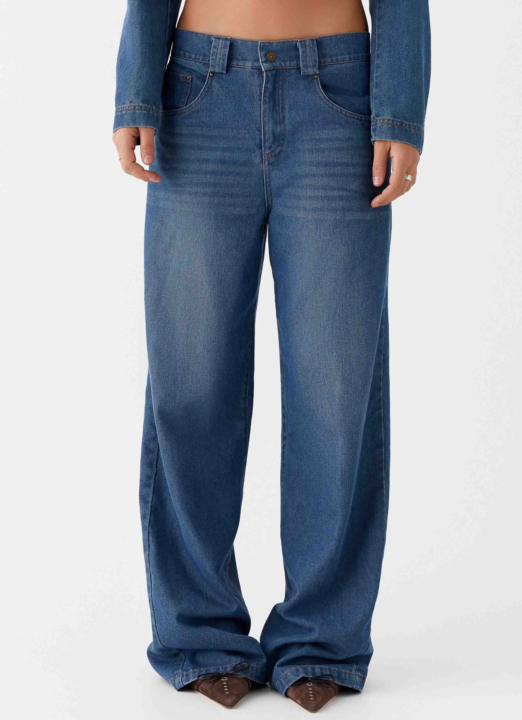 Ride Elegant Baggy Jeans - Vintage Blue Wash